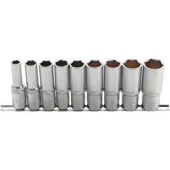 Hlavice nástrčné 1/2” 6hranné, 10-24 mm, prodloužené, sada 9 ks - BGS 2223