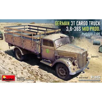 Plastikový model Miniart 1/35 German 3t Cargo Truck 3,6-36S Mid PMQ600-Type