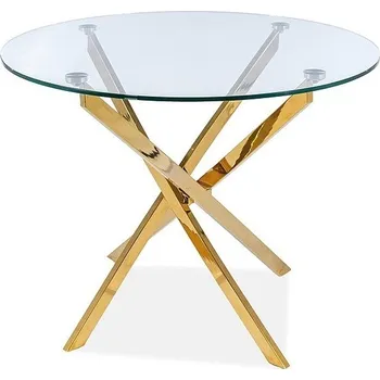 Jídelní stůl Jídelní stůl Agis 90 cm čirý/zlatý