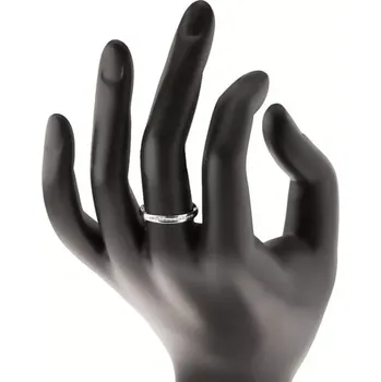 Prsten Briliantový prsten v bílém 14K zlatě - blýskavá linie drobných čirých diamantů - Velikost: 61