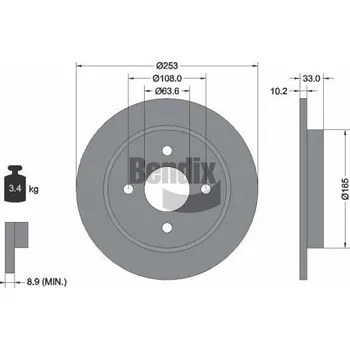 Brzdový kotouč Brzdový kotouč BENDIX Braking BDS1331
