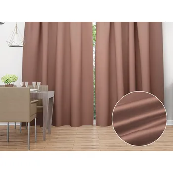 ubrus Saténový závěs LUX-048 Bronzově hnědý 140x140 cm