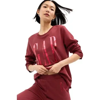 Dámská mikina Dámská mikina GAP CREWNECK LOGO XXS Vínová, Zlatá