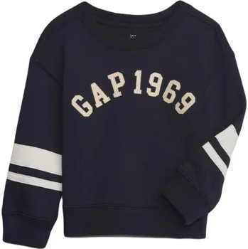Oblečení a móda Dětská mikina GAP VARSITY 18-24M Tmavě modrá, Bílá