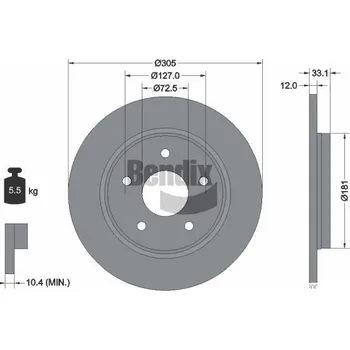 Brzdový kotouč Brzdový kotouč BENDIX Braking BDS1783HC