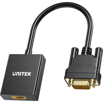 Video redukce Unitek VGA na HDMI FullHD adaptér černý 15cm