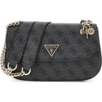 Guess Eco Erica Convertible Xbody Flap – Coal Logo – Crossbody kabelka Černá