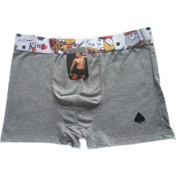 Pesail Pánské bavlněné boxerky žolíky N11 Barva: šedá, Velikost: 3XL