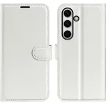 Litchi knížkové pouzdro na Samsung Galaxy S24 FE - bílé