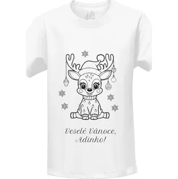 Tričko s potiskem Vybarvovací Vánoční srneček dětské