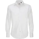 Košile pánská B&C Elastane s dlouhým rukávem - bílá, 3XL