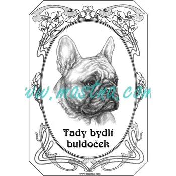 Chovatelství Cedulka francouzský buldoček fawn secesní - Se samolepicí vrstvou