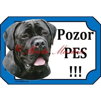 Cedulka cane corso tmavý 2 - Bez samolepicí vrstvy