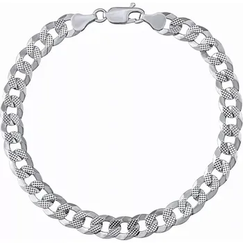 Náramek Stříbrný pánský náramek PANCR se vzorem 8 mm