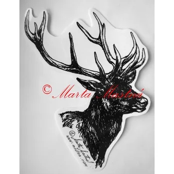 Samolepka jelen, myslivost - archiv c293 - Malá - přibližně jako pohlednice