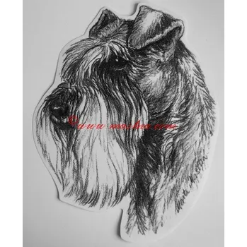 Samolepka knírač - archiv c586 - Malá - přibližně jako pohlednice