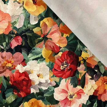 Látka samet/velvet Doris zahrada plná květin