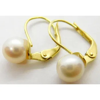 Náušnice Klenoty Budín Dámské zlaté náušnice s pravými bílými perlami AAA 6-6,5mm 2ks 585/1,55gr HK2309 (Klenoty Budín Dámské zlaté náušnice s pravými bílými perlami AAA 6-6,5mm 2ks 585/1,55gr HK2309)