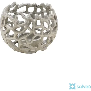 Svícen Svícen Coral stříbrný hliníkový 12 x 9 cm