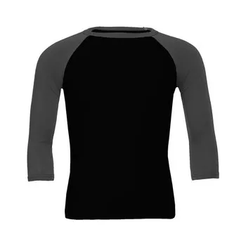 Pánské tričko Tričko Bella Triblend Baseball 3/4 - černé-šedé, S