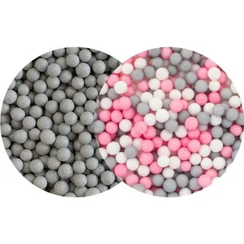 Jedlá dekorace na dort SweetArt cukrové perly stříbrné matné a Kitty mix 5 mm (120 g)