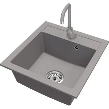 Granitový dřez Granitový dřez BIG DON + baterie STELL ŠEDÁ 52 x 49 x 21cm