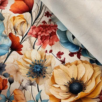 Látka samet/velvet Doris květiny tmavé 93