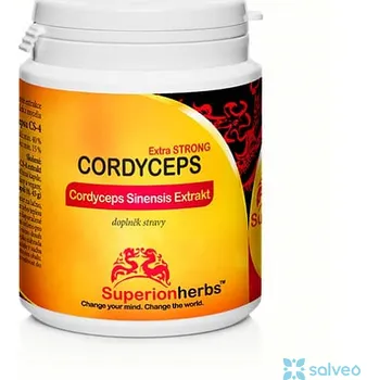 Přírodní produkt Cordyceps extrakt 40% polysacharidů Superionherbs 90 kapslí