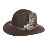 Lovecký klobouk TETRAO - s hnědým páskem a pírkem hnědý 60