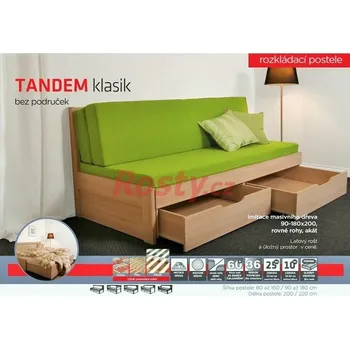 Ložnice BMB ROZKLÁDACÍ POSTEL TANDEM KLASIK 80/160x185cm