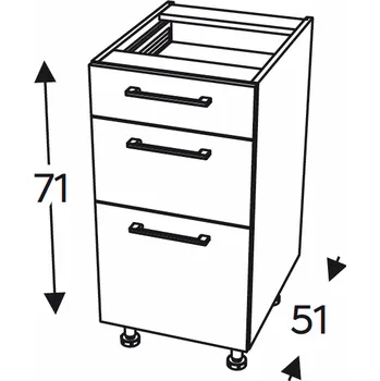 Kuchyňská skříňka Kuchyňská skříňka Mono M DSS90/3