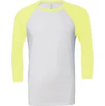 Tričko Bella Triblend Baseball 3/4 - bílé-žluté, M