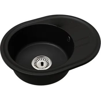 Granitový dřez Granitový dřez kulatý BELLA ČERNÁ 45,8 x 58,6 x 19cm