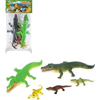 Krokodýli barevní set 5ks zvířátka figurky v sáčku plast