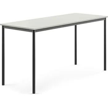 Jídelní stůl Stůl BORÅS, 1800x700x900 mm, antracitově šedé nohy, HPL deska, šedá