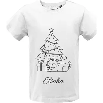 Pánské tričko Tričko s potiskem Vybarvovací Vánoční se jménem dětské