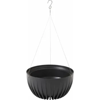 Zahrada Hrnec LAMELA MIRA 977-04, plast, H 29 cm, černý