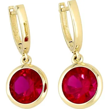 Náušnice Goldstore Zlaté náušnice broušené rubíny Váha: 3.95 g