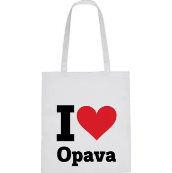 Nákupní taška Plátěná taška - I love Opava Růžová