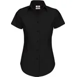 Košile dámská B&C Elastane s krátkým rukávem - černá, XS