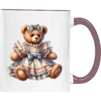 Hrnek malý barevný s potiskem Medvědí slečna