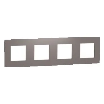 vypínač Unica Studio Color NU280817 Rámeček čtyřnásobný, chocolate/černý, Schneider Electric