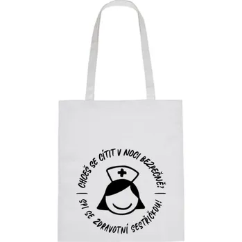 Nákupní taška Plátěná taška - Chceš se cítit v noci bezpečně Růžová