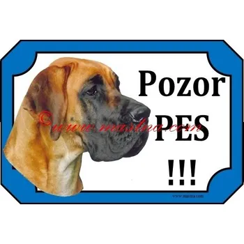 Cedulka německá doga zlatá 2 - Bez samolepicí vrstvy