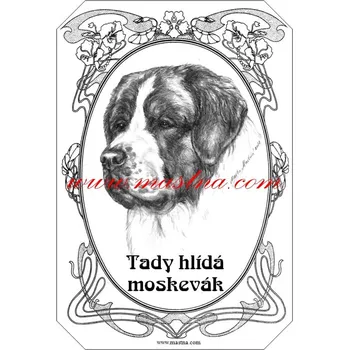 Cedulka moskevský strážní pes ovál - Bez samolepicí vrstvy