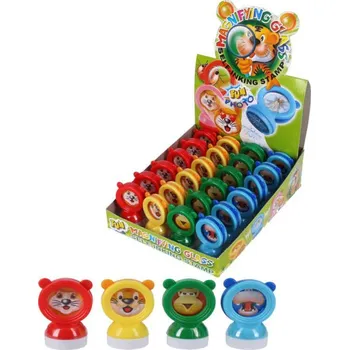 Dětské razítko Razítko zvířátko lupa 2v1 dětské tiskátko 4 druhy plast