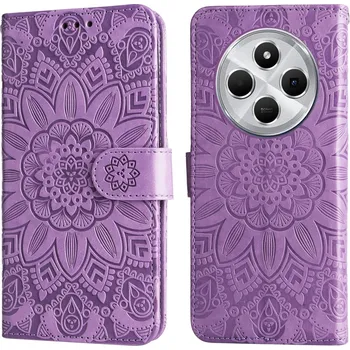 Pouzdro na mobilní telefon Sunflower knížkové pouzdro na Xiaomi Redmi 14C/Poco C75 - fialové