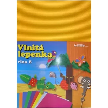 Barevný papír Barevná vlnitá lepenka B4 10ks žlutá