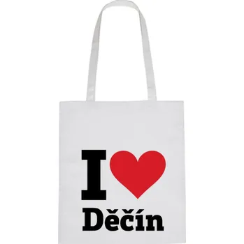 Plátěná taška - I love Děčín Černá