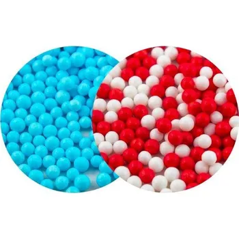 Jedlá dekorace na dort SweetArt cukrové perly nebesky modré, červené a bílé 5 mm (120 g)